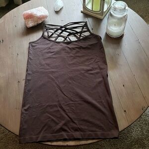 Zenana Outfitters Brown Crisscross Tank Top​​